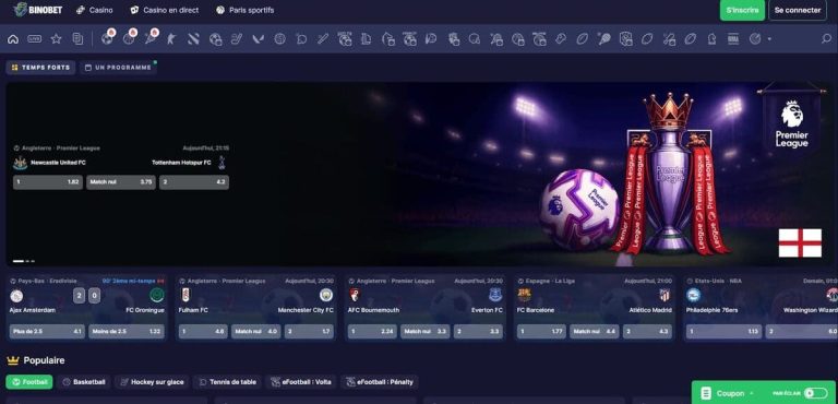Binobet Casino paris sportifs